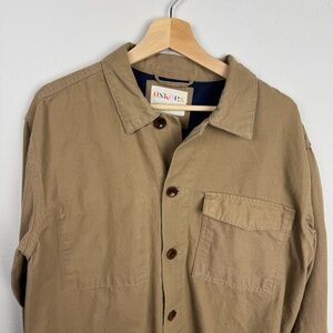 Khaki Buttoned Workshirt from Uskees (Manchester, UK) - XL - 100% Cotton
